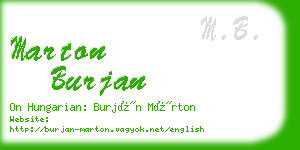 marton burjan business card